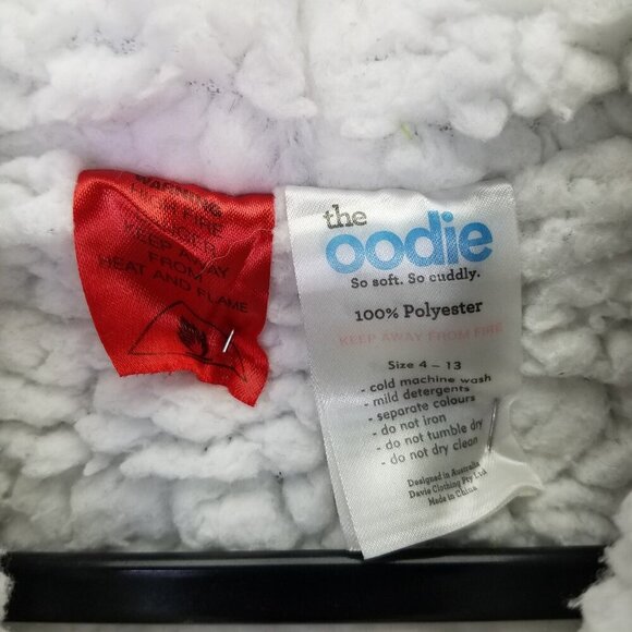 OODIE Oversized Hoodie Kids Age 4-13 yrs German Shepherd Dog Green Fleece Comfy - Picture 9 of 13